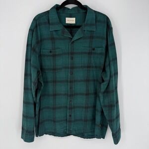 FAR AFIELD HIRO BOX FIT CHECK LONG SLEEVE SHIRT GREEN BLACK PLAID SIZE 4 / LARGE